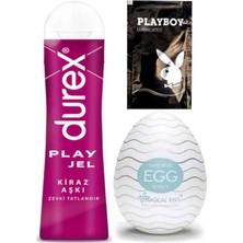 Durex Kiraz Aşkı 50 ml Jel + Egg Wavy Erkeklere Cep Tipi Mastürbatör + Hediye