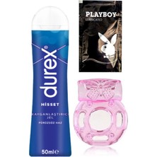 Durex Hisset Pürüzsüz Hazlar 50 ml Jel + Penisinize Titreşimli Halka - Penisyüzüğü + Hediye