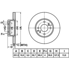 MGA-50140 - Fren Dısk Arka Duz 251-5 ( Fıat: Stılo Lınea Bravo  07 -  )