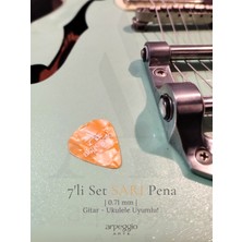 Arpeggio Arte 7’li Sarı Gitar ve Ukulele Pena Seti + Pena Taşıma Kutusu Hediye | Selüloid Pena (0,71MM)