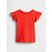 Gap Kız Bebek Mercan Fırfır Kollu T-Shirt