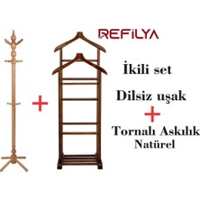 Dilsiz Uşak ve Tornalı Askılık Natürel  Ikili Avantajlı Set