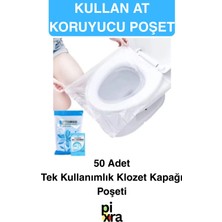 Seyahat, Restoran ve Avm Için Hijyenik Tek Kullanımlık Klozet Kapağı Poşeti - 50 Adet