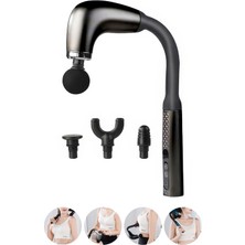 4 Başlıklı Tüm Vücut Titreşimli Darbeli Masaj Aleti Siyah