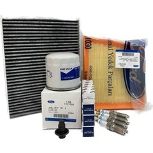 Ford Fiesta 1.25 1.4 1.6 Benzinli Filtre Bakım Seti 2009-2017 Hava+Yağ+K.polen Filtresi+Buji Seti