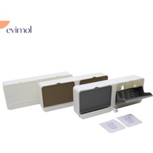 2 Bölmeli Su Tutmaz Katı Sabunluk Güçlü Yapışkanlı Duvara Monte Kapaklı Mutfak Banyo Organizeri
