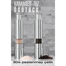 Bfs 2'li Karabiber Tuz Öğütücü Profesyonel 304 Paslanmaz Çelik Manuel Baharat Değirmeni