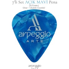Arpeggio Arte 7’li Açık Mavi Gitar ve Ukulele Pena Seti + Pena Taşıma Kutusu Hediye | Selüloid Pena (0,71MM)