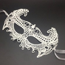 Bfs     Beyaz Renk Dantel Kesim Dantel Işlemeli Balo Parti Maskesi 1 No