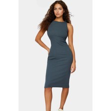 Rahat Pamuklu Bodycon Midi Elbise Yaz Için Mükemmel Seçim Özel Tasarım