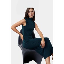 Şık Bodycon Maxi Elbise Polyester Elastan Karışımı Rahat Günlük Profesyonel Görünüm Konforlu Kesim