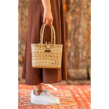 Atandu Home El Yapımı Doğal Hasır El Çantası – 25X19 cm | Şık, Tarz ve Çok Amaçlı Kullanım