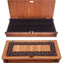 Ahşap Deri Kalem Kutusu Süngerli