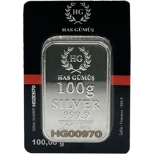 Has Gümüş 100GR (999.9) Külçe Gümüş