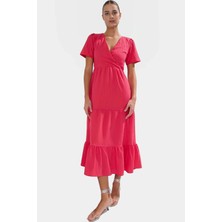 Polyester Dokuma Maxi Elbise V Yaka Skater Belden Açılan Etek Uzun Ömürlü Kaliteli Işçilik