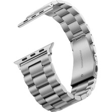 Apple Watch - Se/1/2/3 38MM Metal Kordon Otomatik Klipsli, Aşınmalara ve Çizilmelere Dayanıklı
