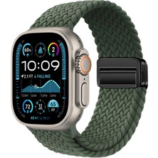 Apple Watch Ultra / Ultra2 49MM Için Ipeksi Dokunuş Saat Kordonu Hasır Örgülü Şık ve Sportif Kordon