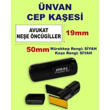 Ünvan Cep Kaşesi Pocket-80 (50mm*19 mm) Siyah Keçeli Siyah Kaşe
