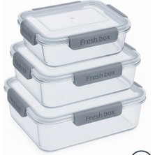 6’lı Fres Box Saklama Kabı Seti - Silikon Contalı