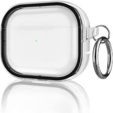 Movenchy Shiny Airpods Pro 2 ( 2.nesil ) Şeffaf Kılıf - Siyah