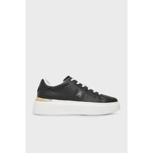 Tommy Hilfiger Logolu Deri Sneaker Ayakkabı Bayan Ayakkabı FW0FW08631 Bds