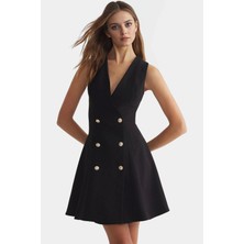 Şık Mini Elbise Nefes Alan Dokuma Kumaş Yazlık Ceket Elbise Kaliteli Işçilik