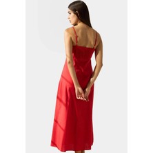 A Line Maxi Elbise Pamuk Keten Dokuma Nefes Alabilir Mükemmel Uyum Özel Tasarım Modern Stil