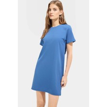 Rahat Kesim Mini Elbise 54% Elastommultiester 46% Polyester 86CM Boy Profesyonel Görünüm