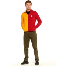 Galatasaray Orijinal Lisanslı Sarı Kırmızı Parçalı Hakim Yaka Sweat