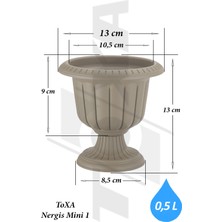 0,5 Litre Nergis Saksı 13cm Ayaklı Plastik Bahçe Balkon Saksısı