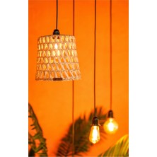Atandu Home %100 El Yapımı Doğal Hasır Avize Başlığı | 24X24 cm | E27 Sarkıt Duy Hediyeli | Bohem & Rustik Dekoratif Aydınlatma