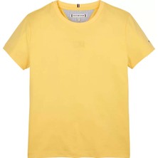 Kız Çocuk Tonal Bayrak Logo T-Shirt - Sarı