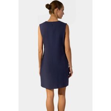 Dokuma A Kesim Kolsuz Mini Elbise Keten Pamuk Yaz Seçkin Malzeme Mükemmel Uyum