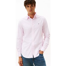 Erkek Regular Fit Çizgili Pamuklu Oxford Gömlek - Pembe