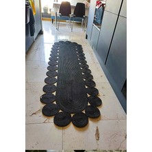 Bhr Creative Jüt Oval Mutfak Banyo Salon Oturma Odası Balkon Paspas Yolluk Halı Kilim