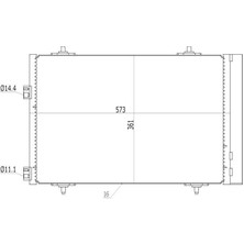 MGA-82273 - Klıma Radyatoru Kondenser  (Peugeot: 508/ Cıtroen C5 Iıı  )  573×361×16