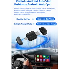 Araç Içi 2in1 Android ve Apple Cihazlar Için Kablosuz Android Auto ve Carplay Adaptörü