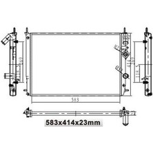 MGA-80130 - Su Radyatoru Mekanik ( Renault : Megane I 1.6 16V Ac K7M 98-- Ac 2.0 F3R 98-- Ac 1.9dtı 98-00 Ac 583×414×23