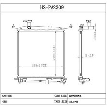MGA-80474 - Su Radyatoru Brazıng M/t ( Nıssan Mıcra 10> 1.2 Benzınlı K13 )  400×398×16