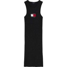 Kadın Tjw Flag Sweater Mini Elbise - Siyah