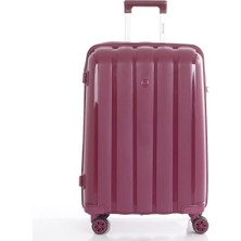 Mçs V305 Ultra Hafif Plastik Materyal Polipropilen Orta Boy Valiz - Mürdüm