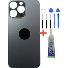 Yedcom İphone 14 Pro Max Uyumlu Siyah Arka Pil Kapağı Batarya Kapağı Yapışkan Hediyeli