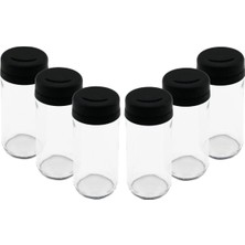 Evimol 6'lı Set  ( Cam & 225ML ) Baharatlık & Tuzluk ( Plastik Kapak ) Cam Gövde