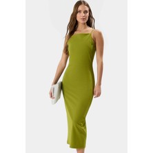 Maxi Örme Elbise Halter Yaka Bodycon Yazlık Günlük Kaliteli Işçilik Trend Tasarım Konforlu Kesim