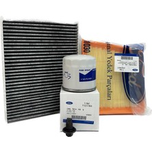 Ford Fiesta 1.25 1.4 1.6 Benzinli Filtre Bakım Seti 2009-2017 Hava+Yağ+Karbonlu Polen Filtresi