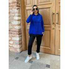 Tiana Kadın Kapşonlu Etek Ucu Detay Armalı Ters Dikiş Gorunumlu Ikili Takım