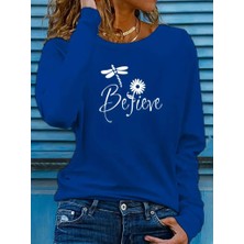 Tiana Kadın Uzun Kollu Bisiklet Yaka Çiçek Desenli Viskon Bluz