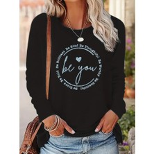 Tiana Kadın Uzun Kollu Bisiklet Yakabe Youdesenli Viskon Bluz