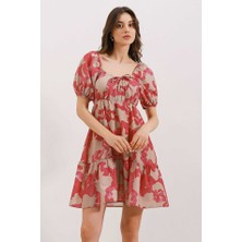 Tiana 2351 Kloş Poplin Elbise - D. Fuşya