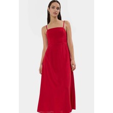 Maxi A Line Viskoz Dokuma Elbise Günlük Şıklık Için Seçkin Malzeme Şık Görünüm Modern Stil